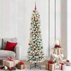vidaXL Árvore de Natal Artificial com 300 LEDs Verde e branco 210 cm