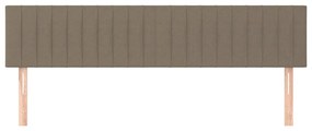 Cabeceira cama 2 pcs tecido 80x5x78/88 cm cinzento-acastanhado