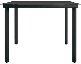 7 pcs conjunto de jantar para jardim com almofadões cinza