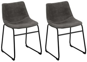 Conjunto de 2 cadeiras em tecido cinzento BATAVIA Beliani