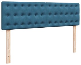 Estrutura de cama otomana com colchão 140x200 cm azul escuro