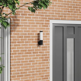 Luminária de parede externa vidaXL com sensor Aço inoxidável Preto IP44