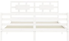 Estrutura de cama com cabeceira 160x200 cm madeira maciça