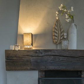 Candeeiro de mesa moderno preto com aço - Milo