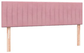 Cama com molas/colchão 140x210 cm veludo Rosa
