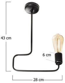 Chandelier Denge – Preto – 28 x 6 cm