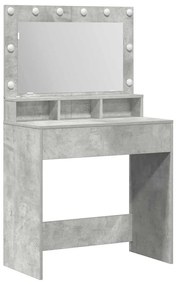 Mesa de Maquiagem vidaXL com Luzes LED Cinza Concreto 79x41x135 cm