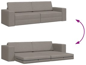 Sofá-Cama de Chão 2 em 1 Taupe 245x150x60.5 cm Tecido