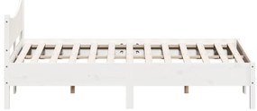 Cama sem colchão 150x200 cm madeira de pinho maciça branco