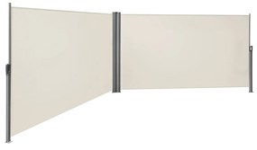 SONGMICS 1,8 x 6 m (A x C), toldo lateral duplo, toldo lateral retrátil, proteção de privacidade, proteção solar, persiana lateral, para varanda, pátio, terraço e jardim, bege GSA360E