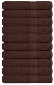 vidaXL Toalhas de sauna 10 pcs 80x200 cm 360 gsm 100% algodão castanho