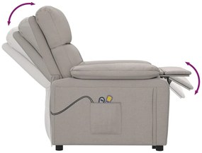 Poltrona de massagens elétrica reclinável tecido cinza-acast.