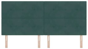 Cabeceira LED vidaXL Verde Escuro 100 cm Veludo
