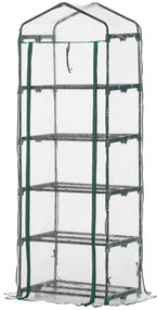 Estufa de Jardim Vertical 69x49x193cm com 5 Prateleiras Estufa para Pl