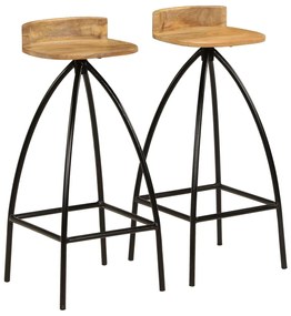 Cadeiras de bar 2 pcs madeira de mangueira maciça