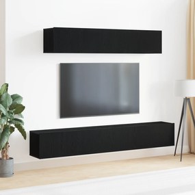 Conjunto de Estante para TV 4 Peças VidaXL Preto Madeira Engineered