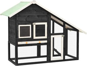 vidaXL Coelheira 140x63x120 cm madeira abeto maciça cinzento e branco