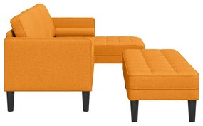 Conjunto de Sofá de 2 Peças com Almofadas Tecido Amarelo Escuro
