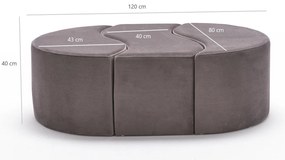 Pouffe Alya Puf – Mink – 120 cm x 40 cm x 80 cm