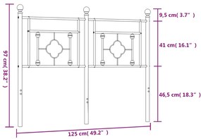 Cabeceira de cama 120 cm metal branco