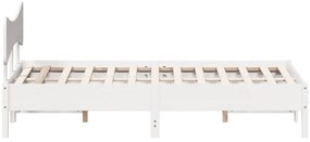 Cama sem colchão 120x190 cm madeira de pinho maciça branco