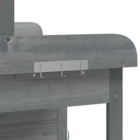 Mesa de cultivo c/ armário 110,5x45x124,5 cm abeto maciço cinza