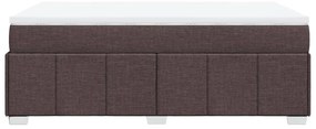 Cama boxspring com colchão 120x190 cm tecido castanho-escuro
