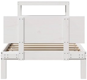 Estrutura cama c/ cabeceira 75x190 cm pinho maciço