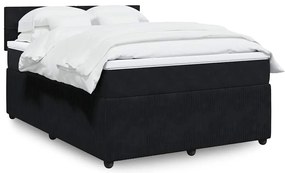vidaXL Cama com molas/colchão 160x200 cm veludo preto