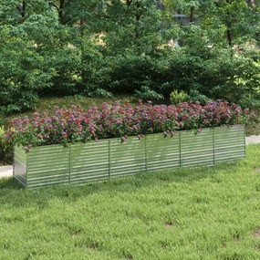 vidaXL Canteiro elevado de jardim 480x80x77cm aço galvanizado prateado
