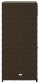 Armário de arrumação para jardim 55x55x111 cm vime PE castanho