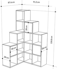 Secretária de Estudo e Estante Extra – Creme e Preto – Secretária: 120
