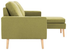 Sofá Ginger Chaise Longue -  Cor Verde - De 3 Lugares - Tecido Suave a