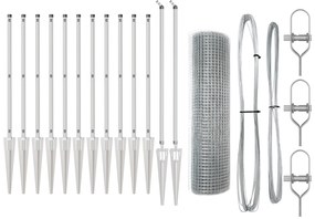 Conjunto de Postes de Cerca Conjunto de 2 Aço Galvanizado