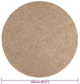 Tapete ZIZUR 120 cm aspeto de juta interior e exterior