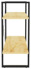 Estante com 2 prateleiras 80x30x70 cm pinho maciço castanho