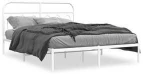 Estrutura de cama com cabeceira 140x200 cm metal branco