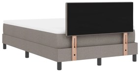 Cama Box Spring com Colchão Taupe 120x190 cm em Tecido