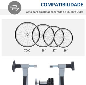 HOMCOM Rolo de Treinamento Magnético para Bicicleta Ciclotreinador Dob