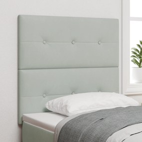 Cabeceira vidaXL Botões Estofada Cinza Claro 90 cm Veludo