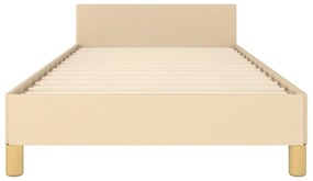 Estrutura de cama sem colchão 100x200 cm tecido cor creme
