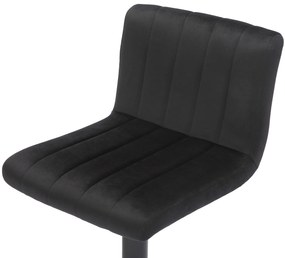 Conjunto de 2 bancos de bar Jamie com revestimento em veludo 87-107 x 41 x 49 cm Preto