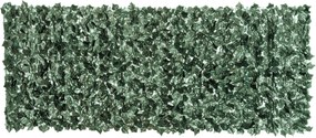 Vedação Artificial em Rolo 2,4x1 m Vedação de Privacidade para Balcão Jardim Exterior Planta Decorativa de Parede PE Verde