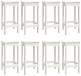 9 pcs conjunto de bar pinho maciço branco