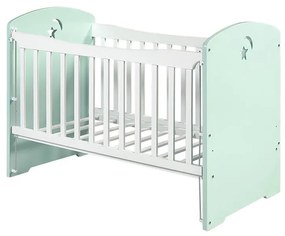 Berço de Bebe Verde Água com Laterais Deslizantes - 60x120 cm - Made I