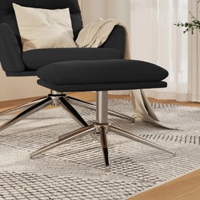 vidaXL Apoio de pés tecido de microfibra 60x60x35 cm preto