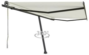 vidaXL Toldo automático independente 450x300 cm cor creme