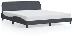 Estrutura de cama c/ cabeceira 180x200cm veludo cinzento-escuro