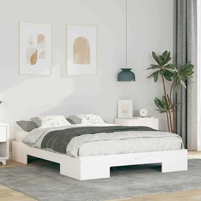 Estrutura de cama de chão com armazenamento Branco 140 x 190 cm