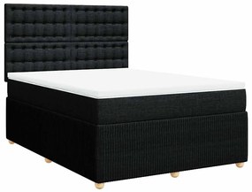 Cama com molas/colchão 140x200 cm tecido preto